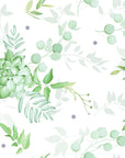 Papier peint fleuri - feuillage léger vert