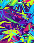 Papier peint graffiti - lettrages urbains bleu et vert