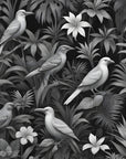 Floral Wallpaper - Birds and Flowers in Black and White