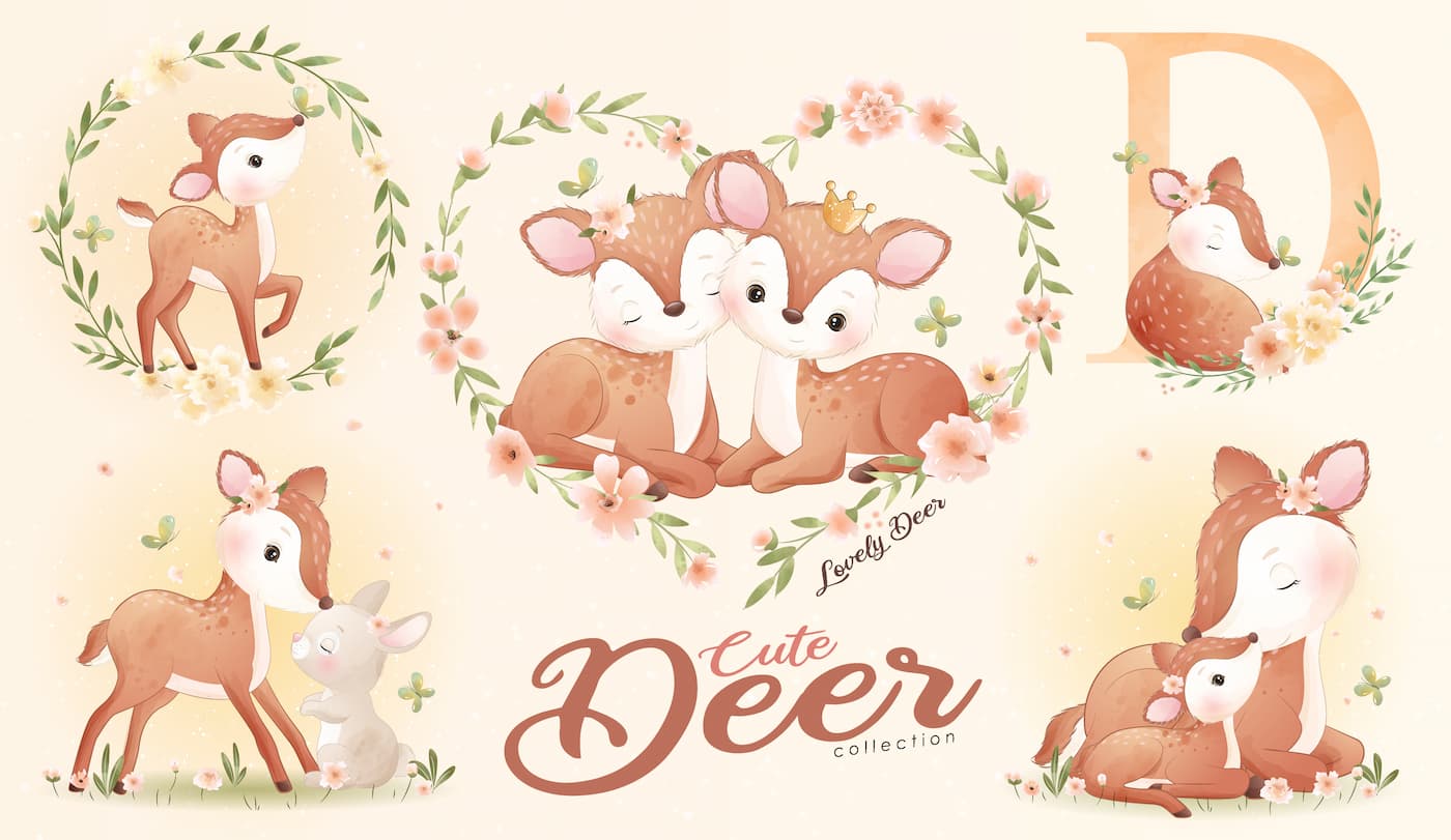 Children's Wallpaper - Sweetness of Fairy Fawns