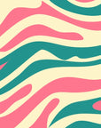 Papier peint rétro - lignes abstraites rose et vert