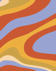 Papier peint rétro - vagues psychédéliques multicolores