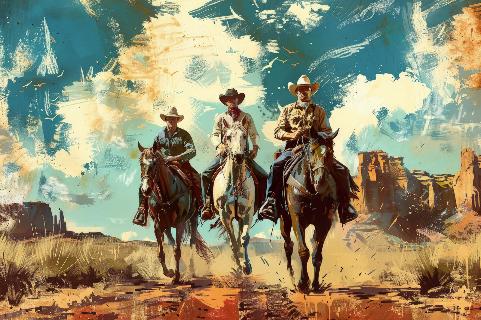 Retro Wallpaper - Wild West Cowboys