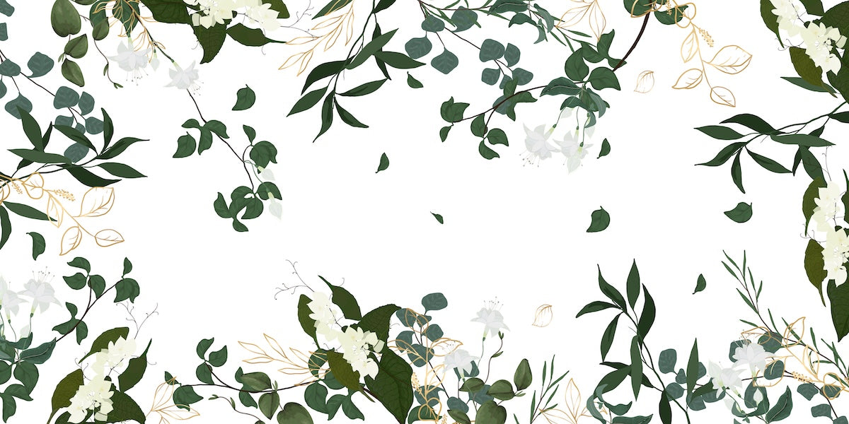 Papier peint fleuri - feuillage sauvage aquarelle