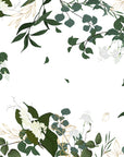 Papier peint fleuri - feuillage sauvage aquarelle