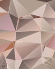 Papier peint géométrique - facettes de diamants beige et rose pastel