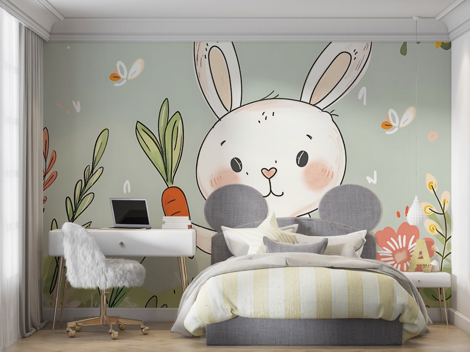 Children's Wallpaper - Rabbit and Carrot