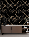 Art Deco Wallpaper - Golden Geometric Patterns