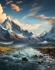 Mountain Valley and River Wallpaper
