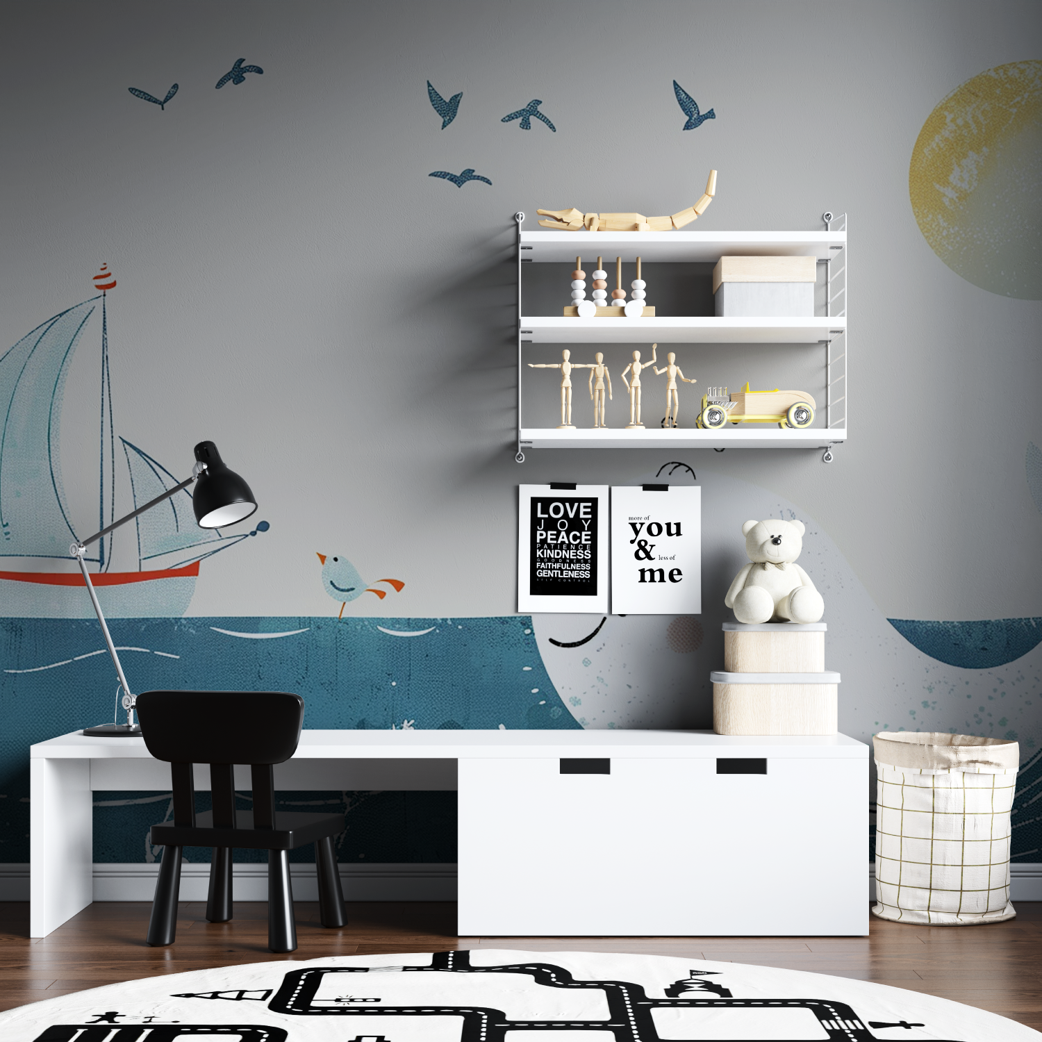 Children's Wallpaper - Smiling Whale