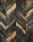 Papier Peint Bois - Chevron Patiné