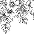 Papier peint fleuri - croquis fleurs sauvages