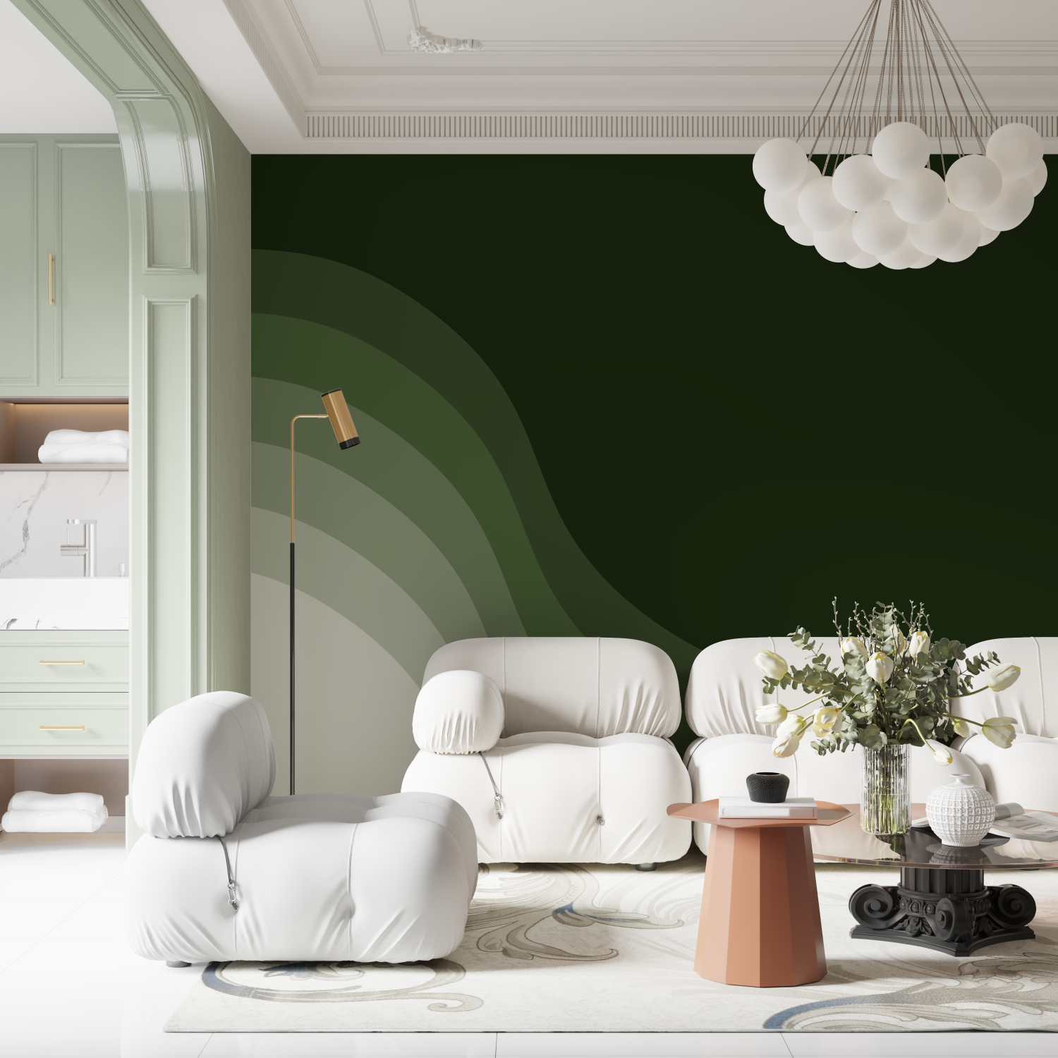 Abstract Wallpaper - Green Ripples