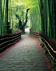 Papier Peint Japonais - Chemin dans une Forêt de Bambous