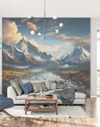 Mountain Valley and River Wallpaper