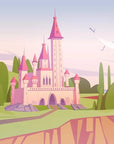 Papier Peint Enfant - Château Rose Nordique