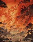 Gaming Wallpaper - Japanese Village in Fire Mist