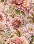 Papier peint fleuri - pivoines vintage pastel