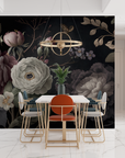 Floral Wallpaper - Slate Grey Spring Roses