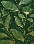 Foliage Wallpaper - Golden Plant Elegance