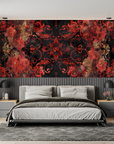 Papier Peint Art & Déco - Ornements Rococo en Rouge et Noir
