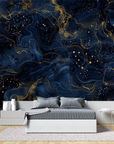 Papier Peint Art & Déco - Tourbillon de Nuit Dorée