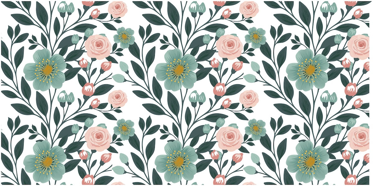 Papier peint fleuri - fleurs sauvages modernes
