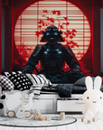 Gaming Wallpaper - Samurai Meditating Before the Red Sun