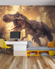 Papier Peint Animaux - T-Rex dans la Brume Forestière