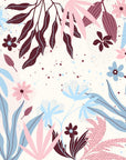 Floral Wallpaper - Flowers and Leaves in Soft Pastel Shades