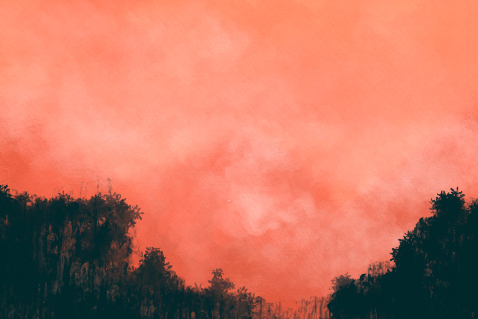 Papier peint forêt – Paysage crépusculaire artistique