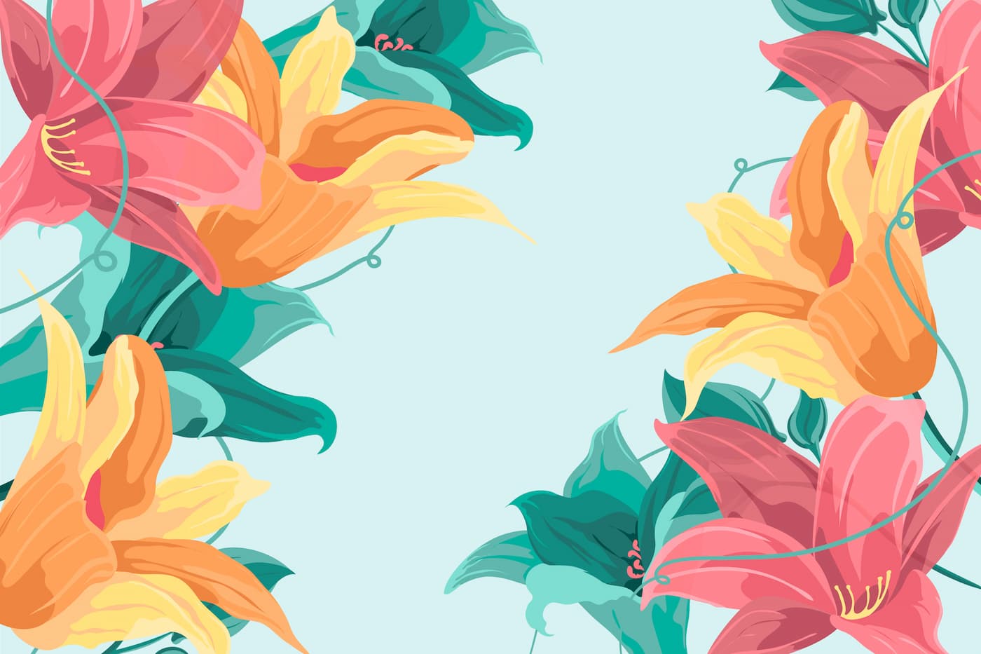 Floral Wallpaper - Colorful Exotic Lilies