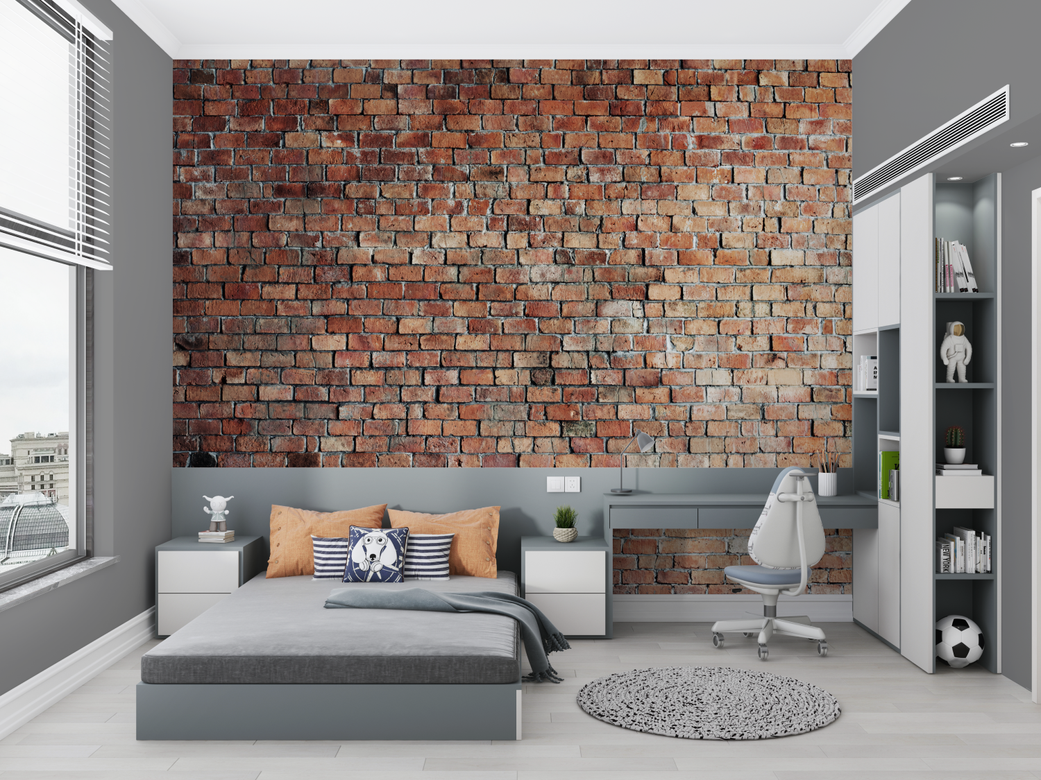 Papier Peint Art & Déco - Mur de Briques Traditionnel