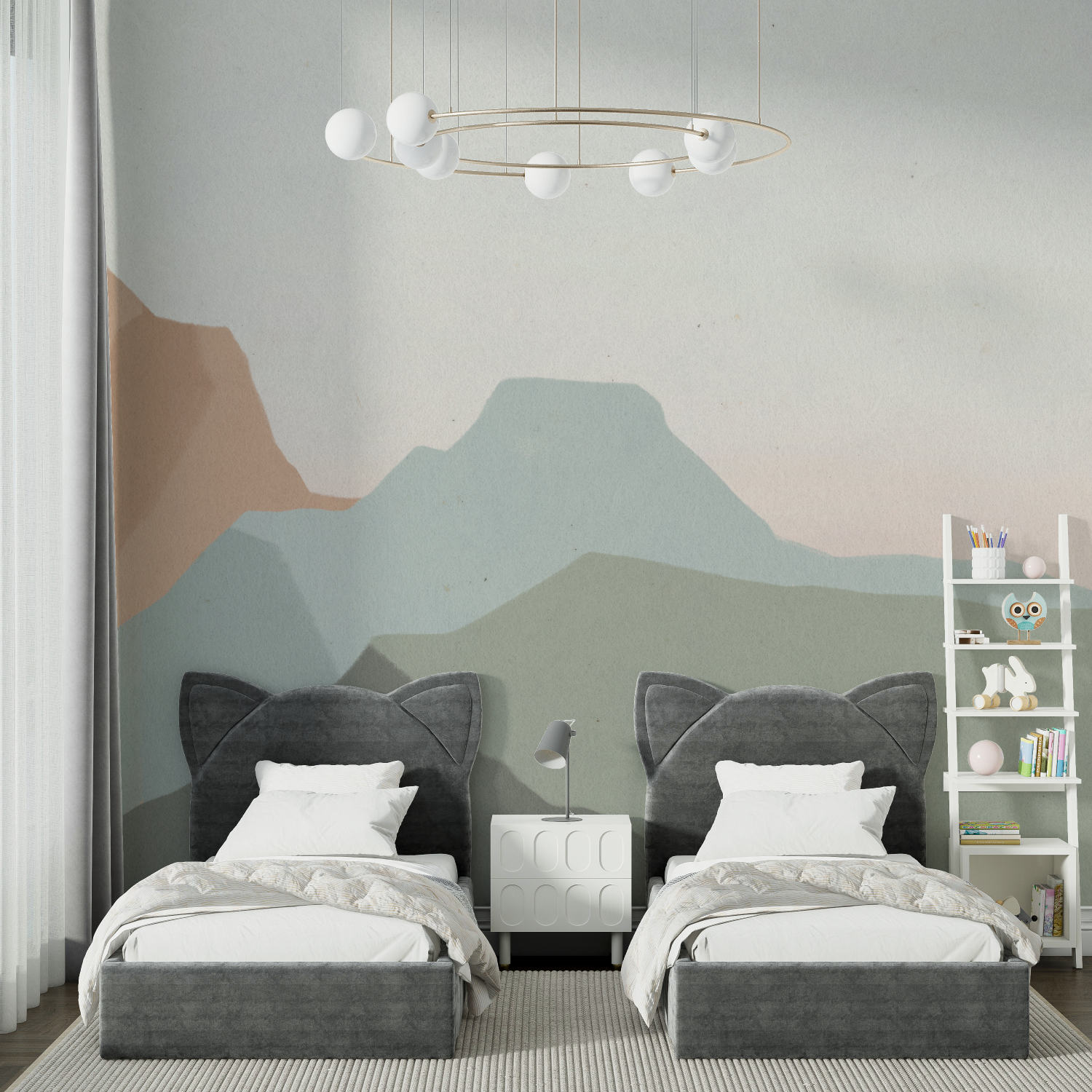 Papier Peint Montagne - Collines Pastel