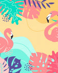 Papier Peint Exotique - Flamant Rose