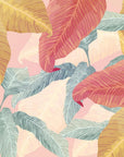 Papier Peint Exotique - Feuilles Et Plantes Tropicales Colorées