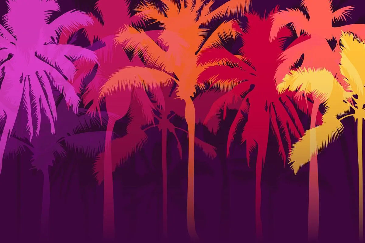 Tropical Wallpaper - Multicolored Palm Trees
