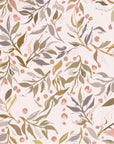 Papier peint fleuri - feuillage vintage pastel