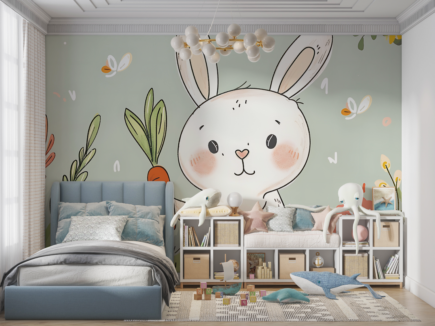 Children's Wallpaper - Rabbit and Carrot
