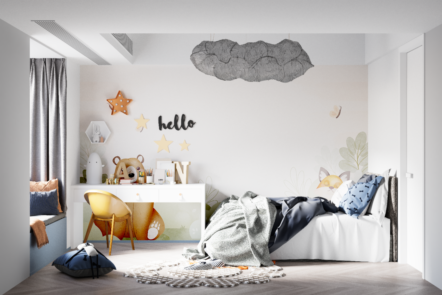 Mixed Children's Bedroom Wallpaper