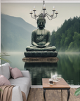 Japanese Wallpaper - Zen Buddha Meditating on the Lake