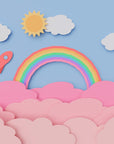 Papier Peint Enfant - Arc-En-Ciel Et Nuages Doux