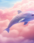 Papier Peint Enfant - Dauphin Dans Les Nuages