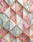Papier Peint Design - Motifs Géométriques En Marbre Rose Et Blanc