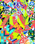 Papier peint graffiti - fresque de street art multicolore