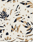 Nature wallpaper - small black and gold leaf motif