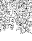 Papier peint nature - bouquet de fleurs en noir et blanc