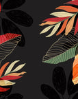 Papier Peint Feuillage - Plantes Tropicales Sur Fond Noir