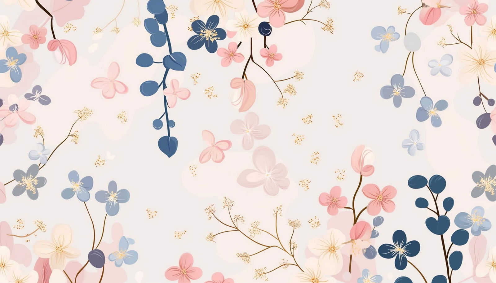 Floral Wallpaper - Flower Garden in Pastel Tones