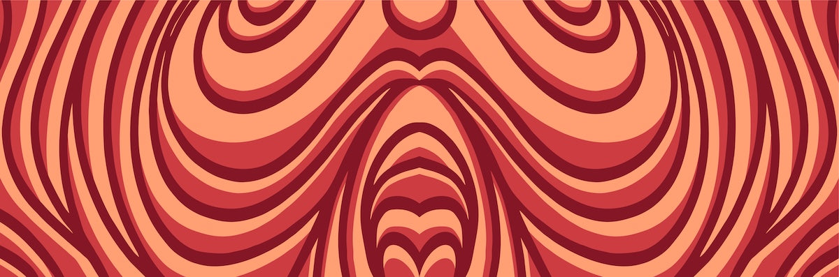Papier peint rétro - vagues abstraites rousses